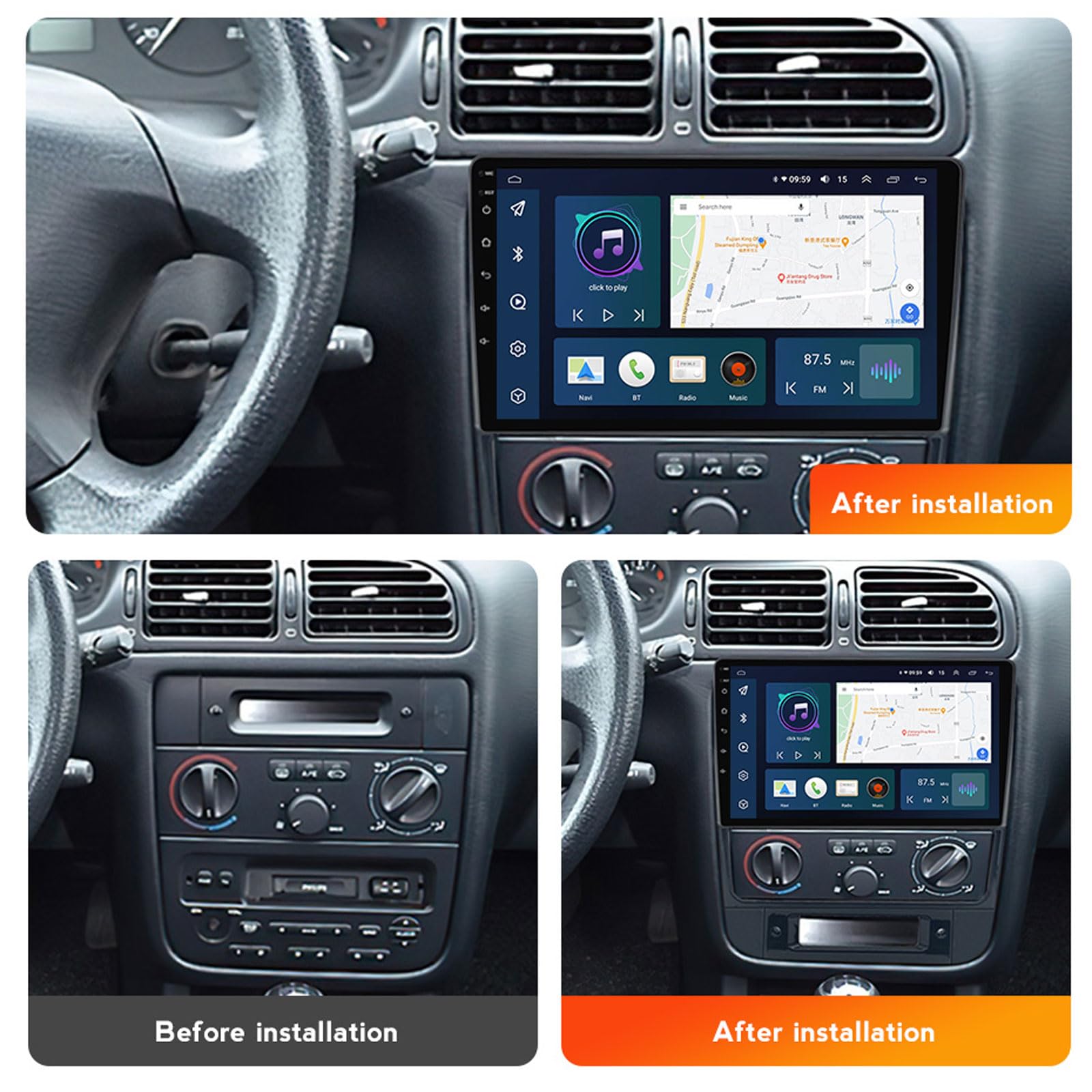 POSTE RADIO ANDROID PEUGEOT 406 - RT MAROC