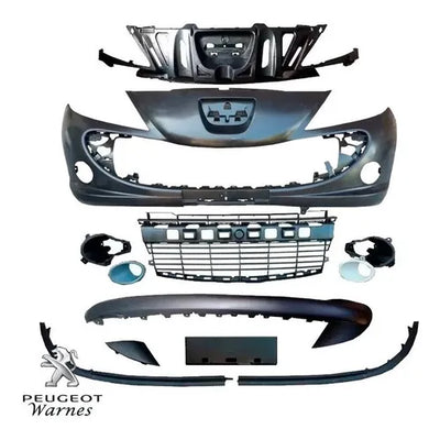 parechoc peugeot 206+ 2009 avant complet argente avec phare