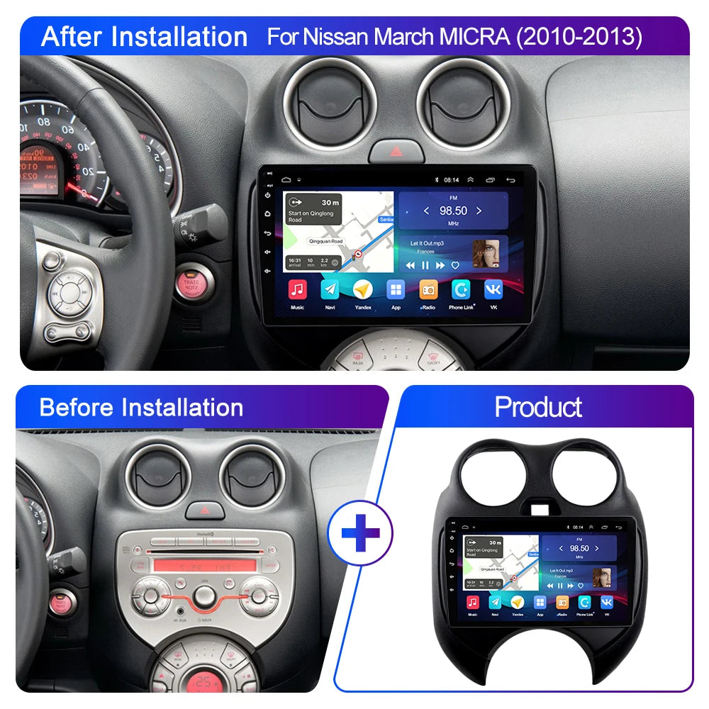 POSTE RADIO ANDROID NISSAN MARCH 2010 2013 - RT MAROC