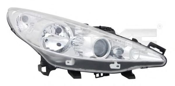 OPTIQUE PEUGEOT 207 AVEC PHARE SECOURS 2006 2013 DROIT - RT MAROC