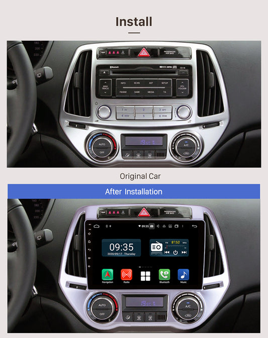POSTE RADIO ANDROID HYUNDAI I20 2012 AC AUTO - RT MAROC