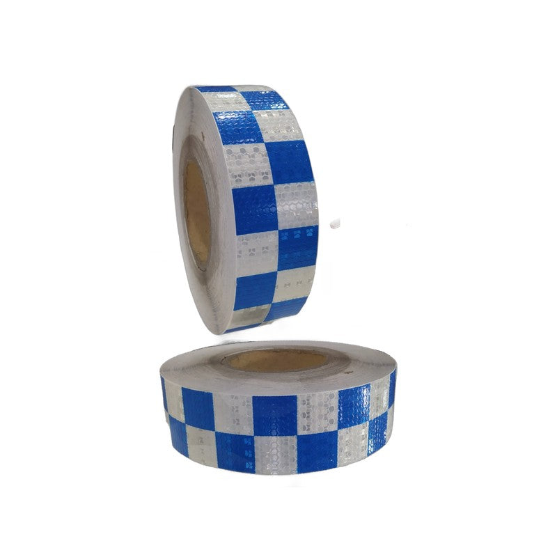 Ruban adhésif réfléchissant à damier blanc/bleu - Reflective Sticker 2"x50 yards 88138HTE-5-50W/B