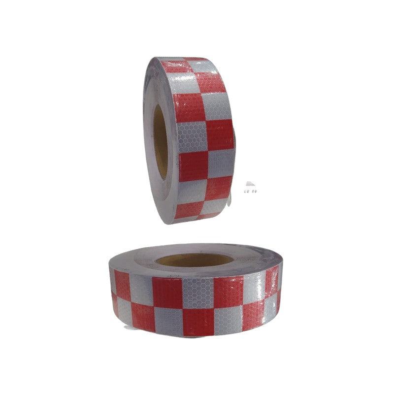 Ruban adhésif réfléchissant à damier blanc/rouge - Reflective Sticker 2"x50 yards 88138HTE-5-50W/R