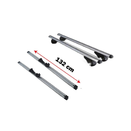 Barres de toit aluminium 132 cm, capacité 150 kg, avec serrure de sécurité RB-890