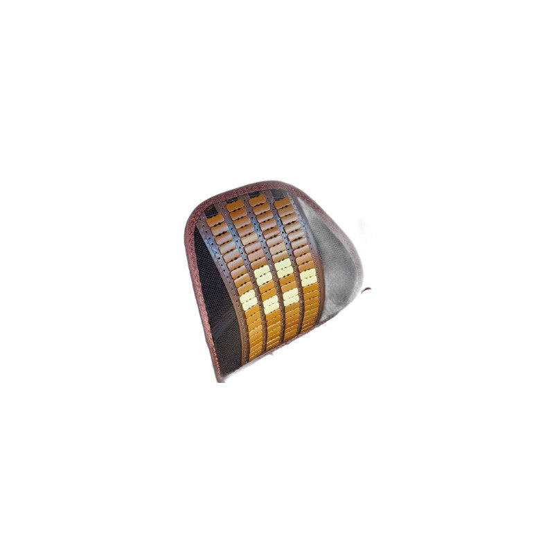 Appui-tête / support lombaire de siège auto en perles de bois avec filet - coloris marron/doré BR4819106