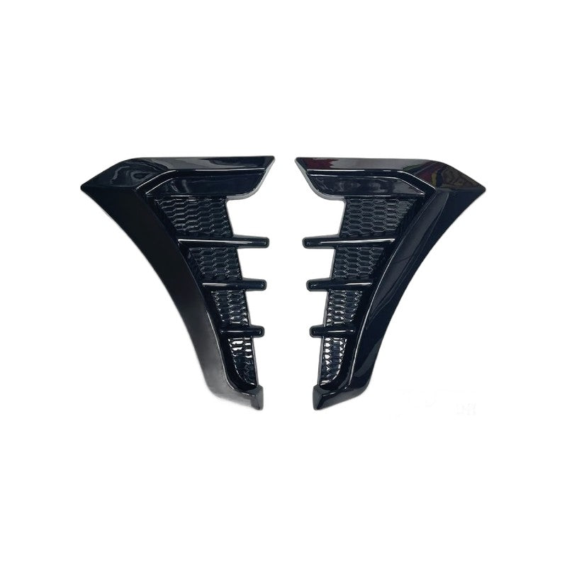 Fausse prise d'air / décoration aile voiture - finition noire brillante (paire) T004-SPACO
